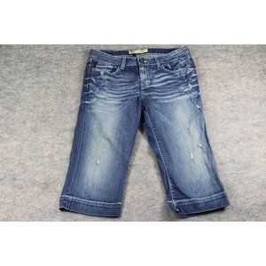 BKE Jeans Size 31 Kate Capris Embroidered Thick Stitch Distressed
